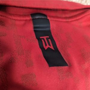 Nike Tiger Woods Collection Polo Shirt Mens Large Red Geometric Dri-Fit Golf